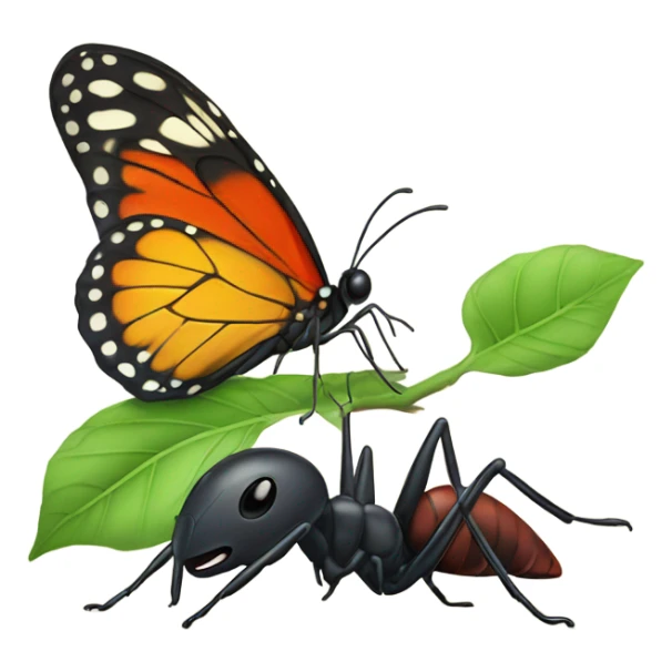 Butterfly and ant kissing sticker