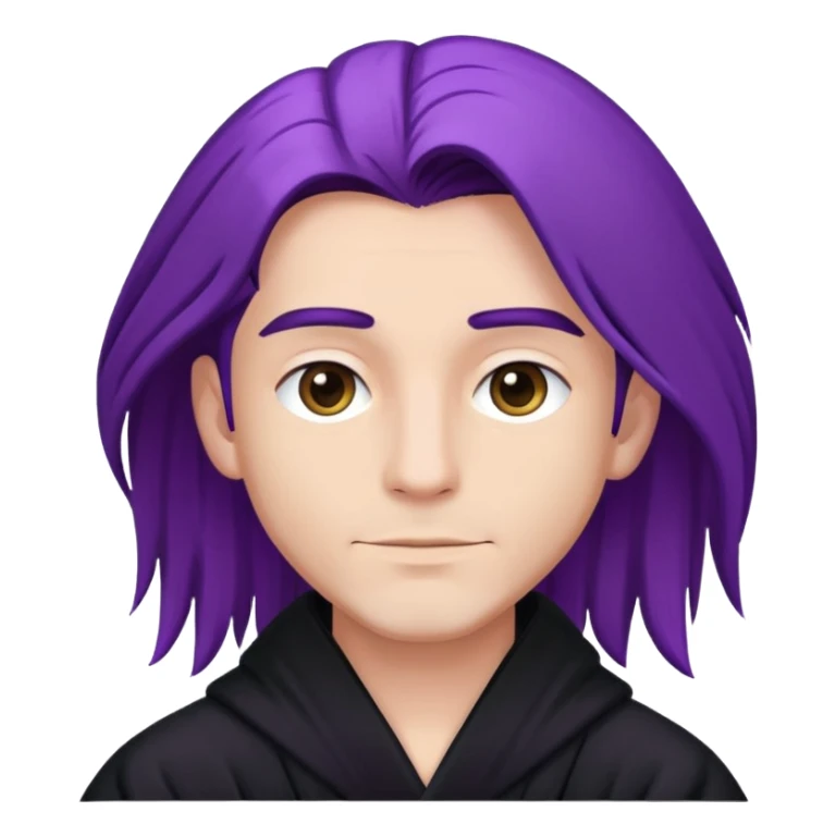 Purple straight hair man with black robe  sticker