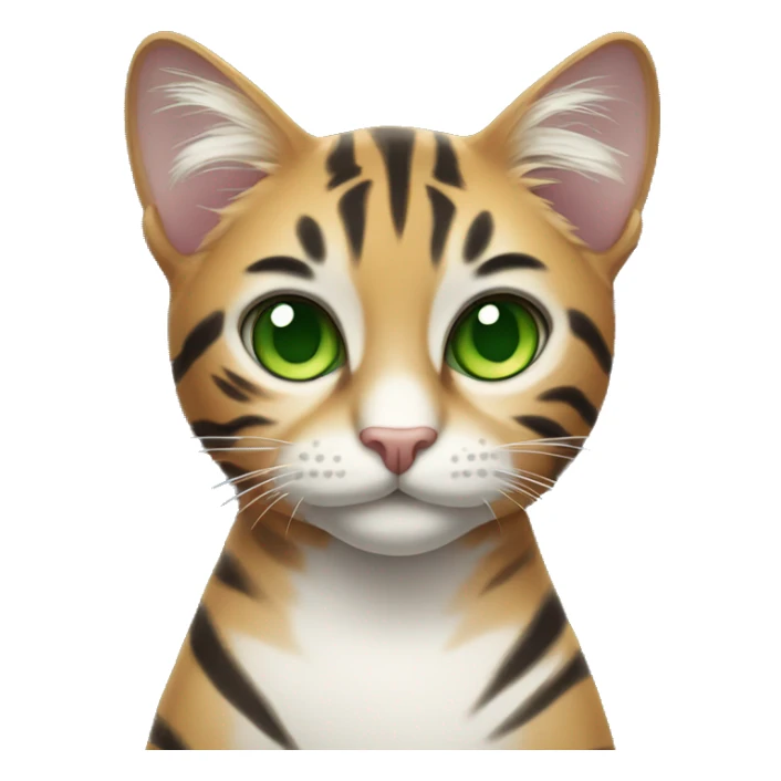 Cat with bright green eyes that looks like a tiger sticker