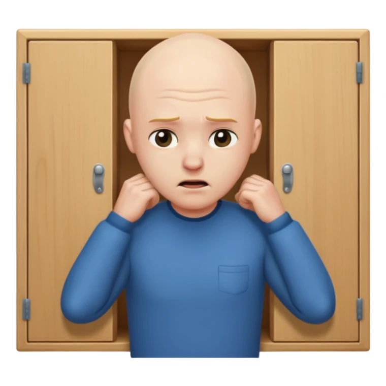 chauve qui se tape la tete contre une armoire sticker