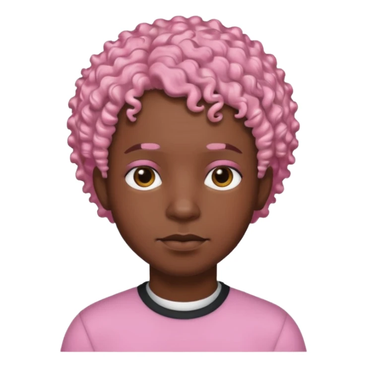 black man w,th pink short curly hair sticker