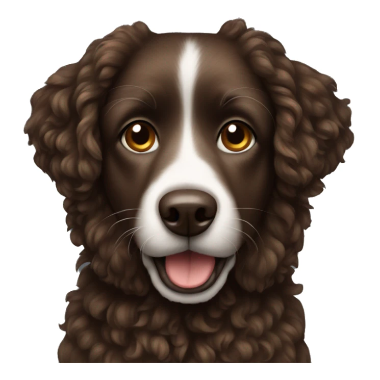Dark brown dog with curly fur sticker