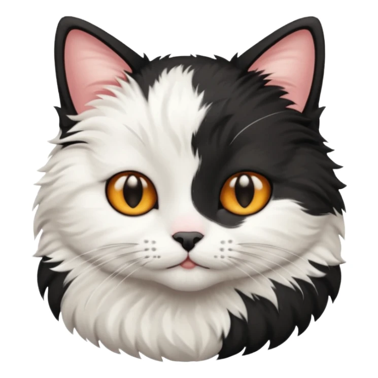 cat black and white short hair sticker