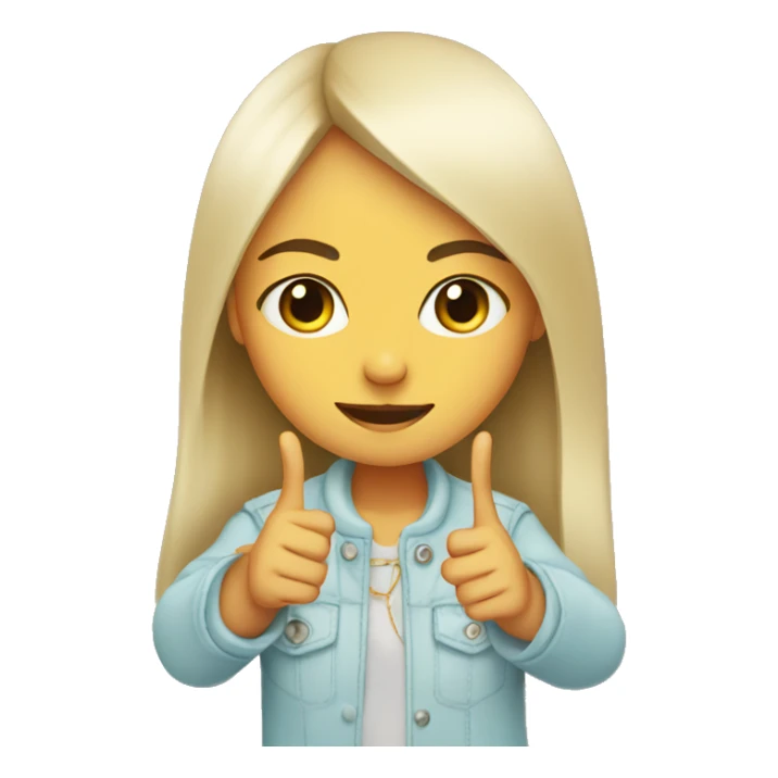 Girl holding peace sign by her eye sticker