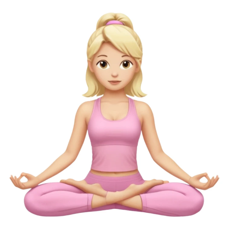 blonde yoga girl light pink clothes n sticker