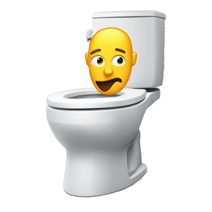 a mans head popping out of a toilet sticker