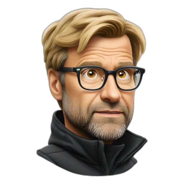 Klopp is nervous in a black hudie sticker