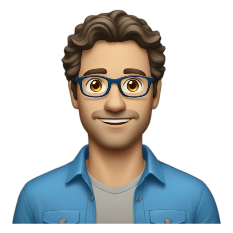 Handsome-Caucasian-Dad-dark-brown-wavy-hair-blue-eyes-glasses sticker