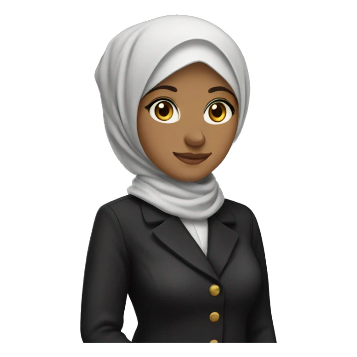 hijab teacher wearing black coat fair colour human full image hands in pocket sticker