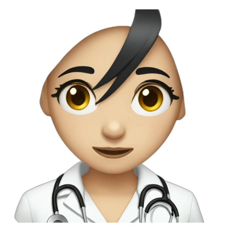 doctor girl with dark hair crying tears sticker