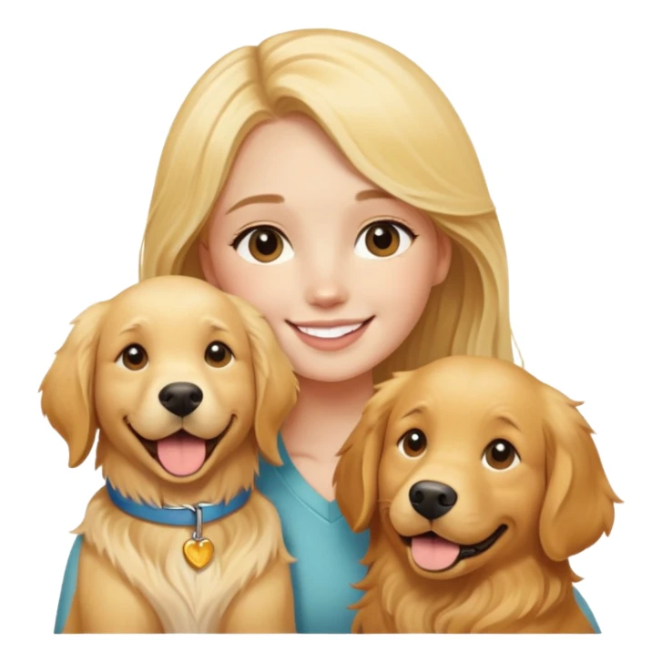blonde girl with golden retriever  sticker