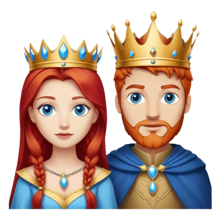 Red hair king, blonde queen, blue eyes sticker