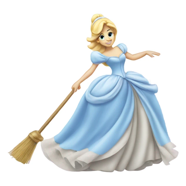 Cinderella sweeps away sticker