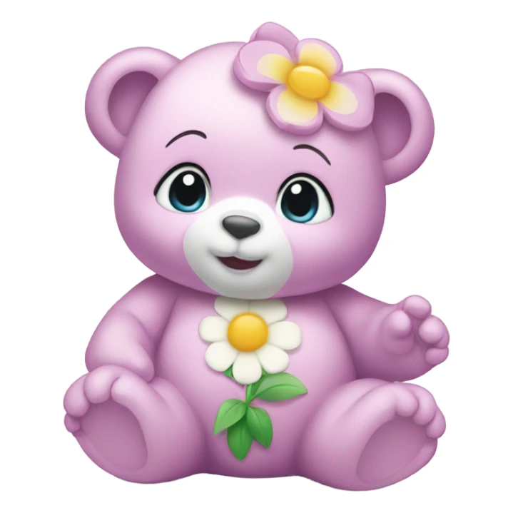 Baby Care Bear with flower on his belly  sticker