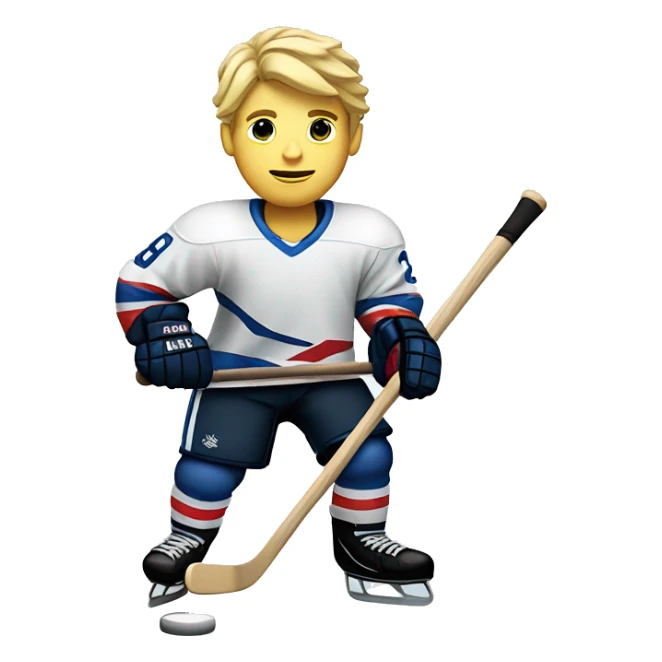 blond hockey player with a stick in his hand sticker