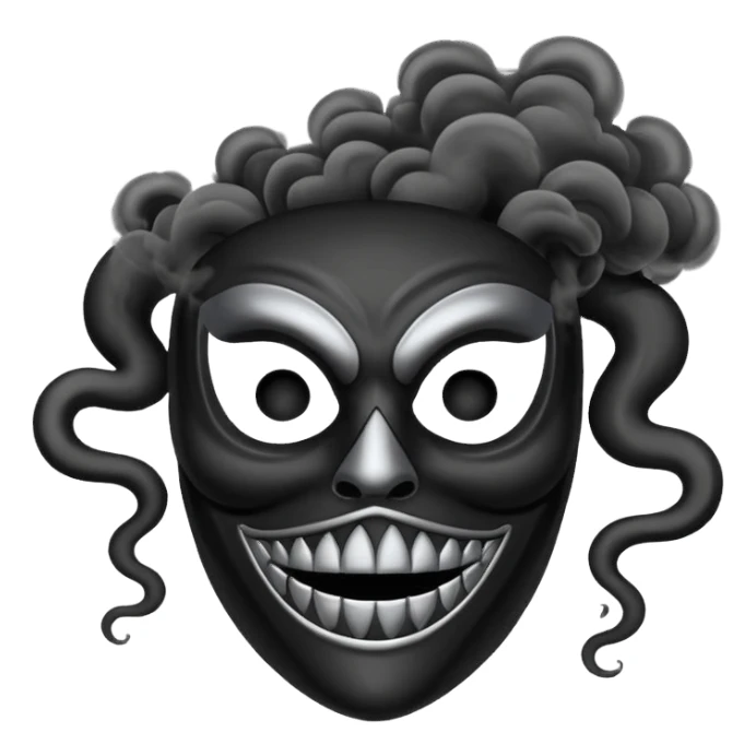 curved mask, poisonous, black smoke emitted sticker