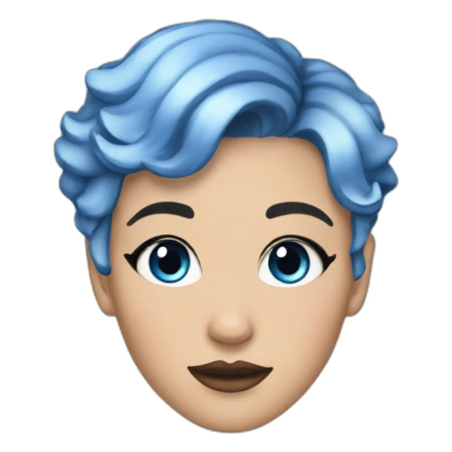 queer white women with short blue hair and glitter makeup sticker