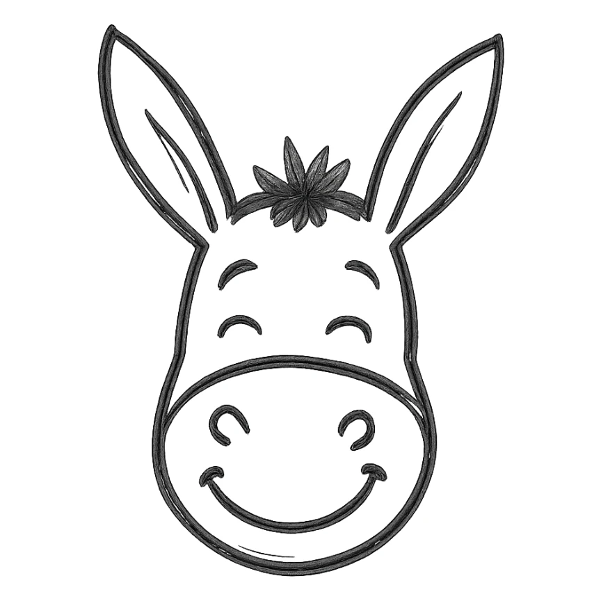 happy donkey head sticker