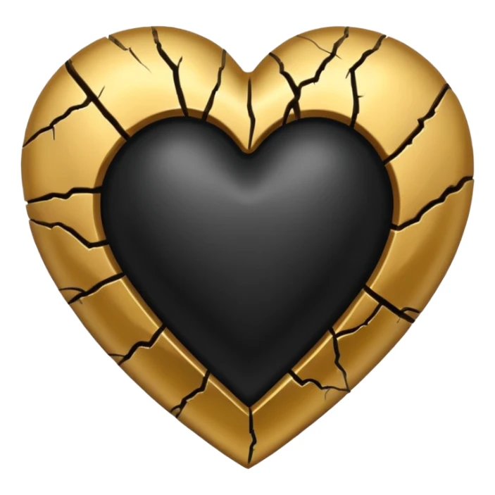 Make a black heart with cracks in it. Make the cracks filled with gold sticker