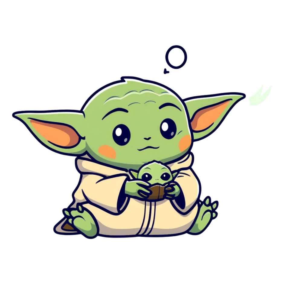 farting Baby Yoda and Kayzer dying from the smell sticker