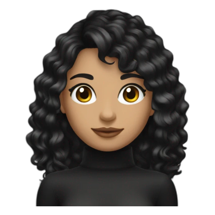 joven de piel morena y cabello negro sticker