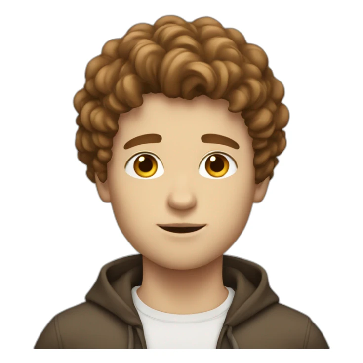 white boy with brown fluffy hair and strong jawline sticker
