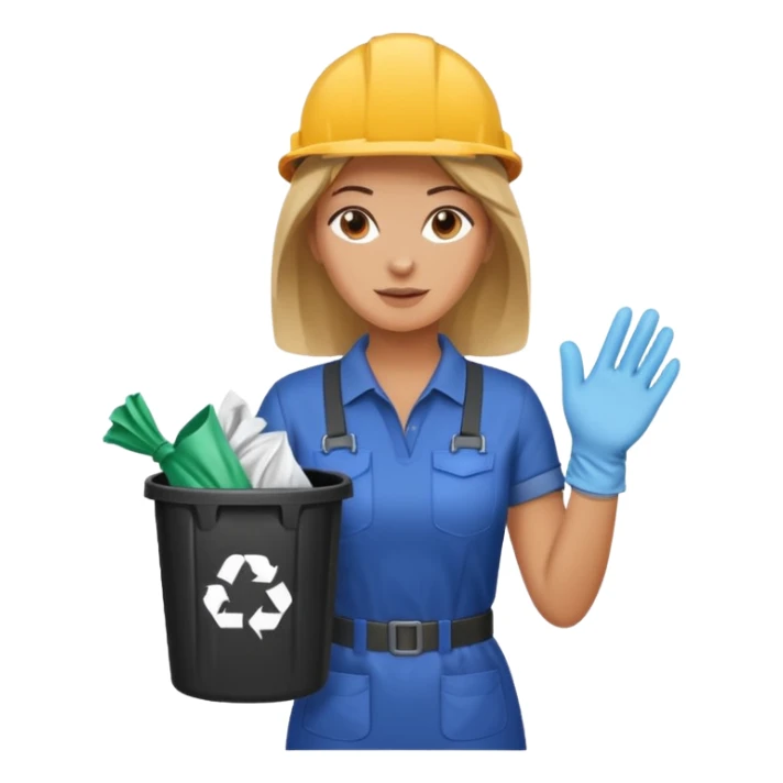 woman taking out the trash sticker