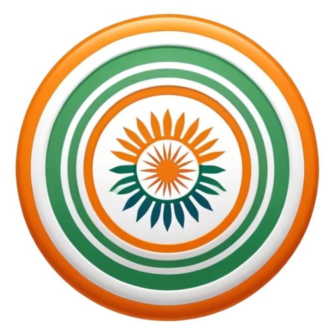 Indian flag with saffron, white, and green horizontal stripes and blue Ashoka Chakra wheel in the center sticker