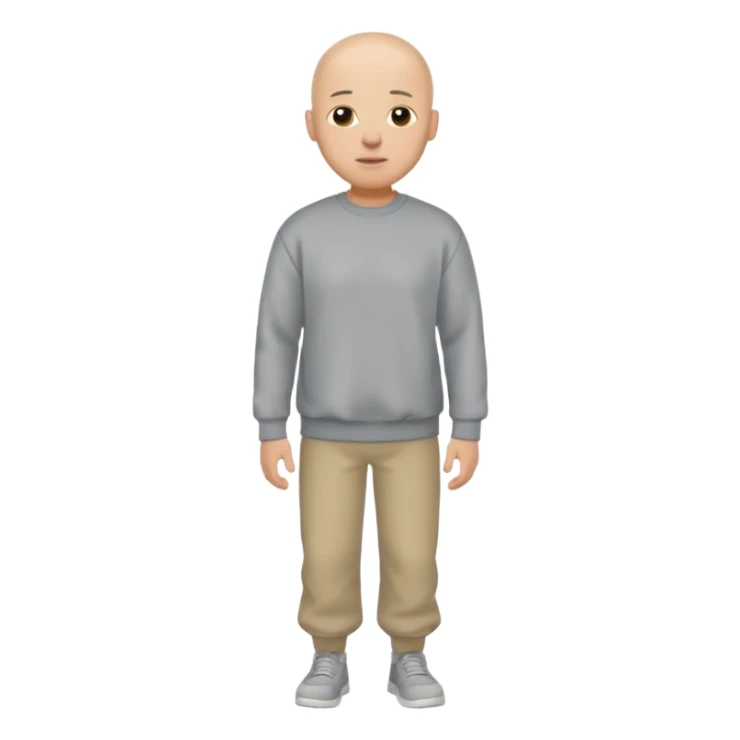bald man sweatshirt ful body sticker