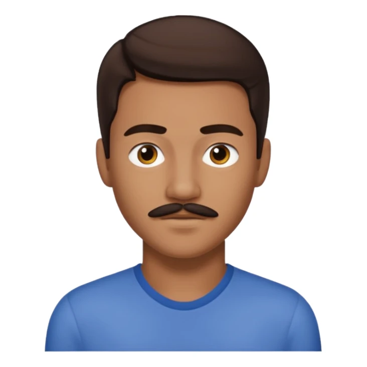 Josh Levi (b.1998) with dark brown hair and thin mustache  sticker