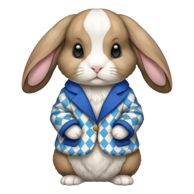 Holland lop harlyquin rabbit sticker