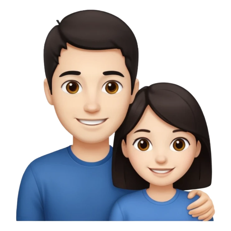 Brother ans sister, white skin, dark hair sticker