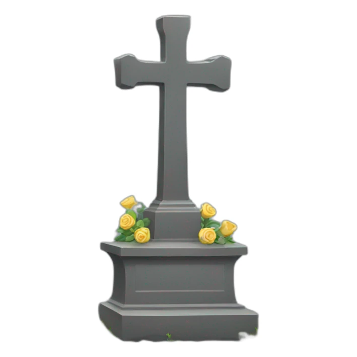 grave of emoji sticker