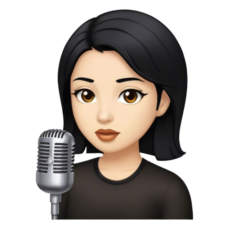 A singer with black hair and brown eyes  sticker