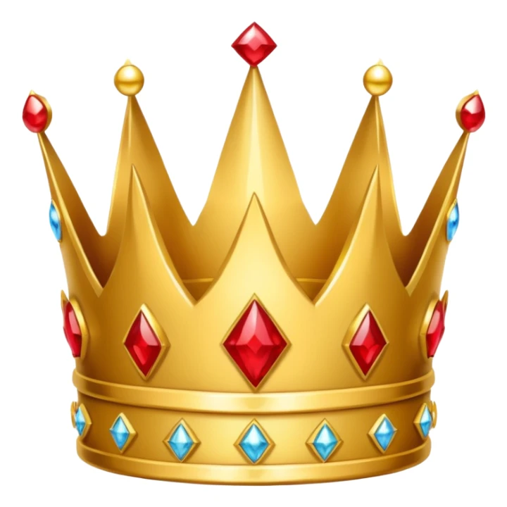simple cartoon crown with three points and red jewels sticker