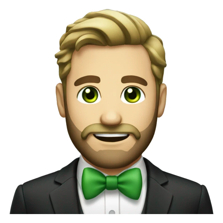 handsome man with bow tie and green eyes and full beard sticker