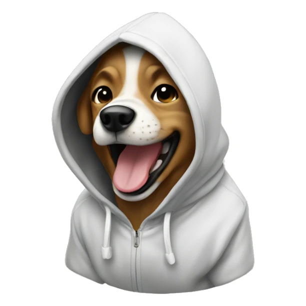 Dog laughing with hoodie sticker