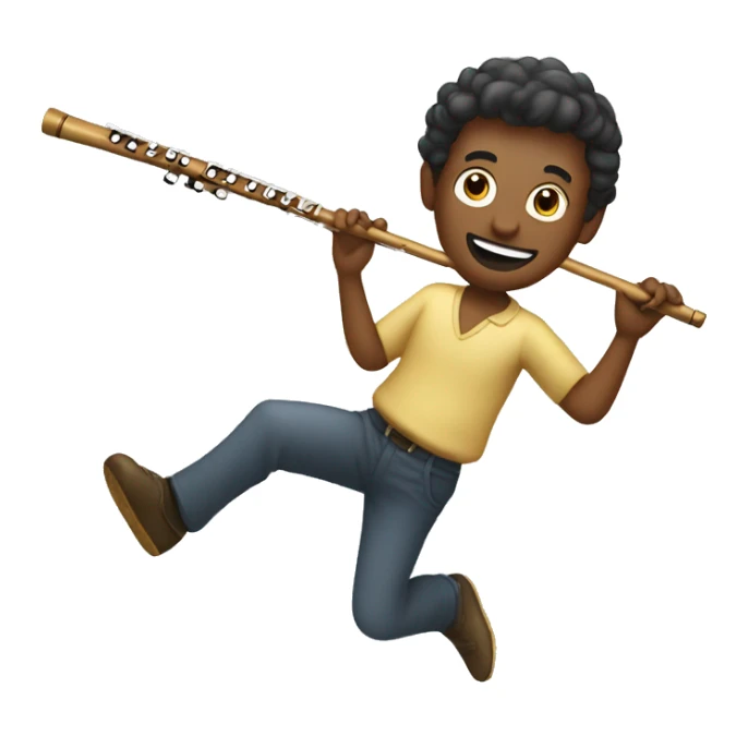 Man with flute twirling on pole sticker