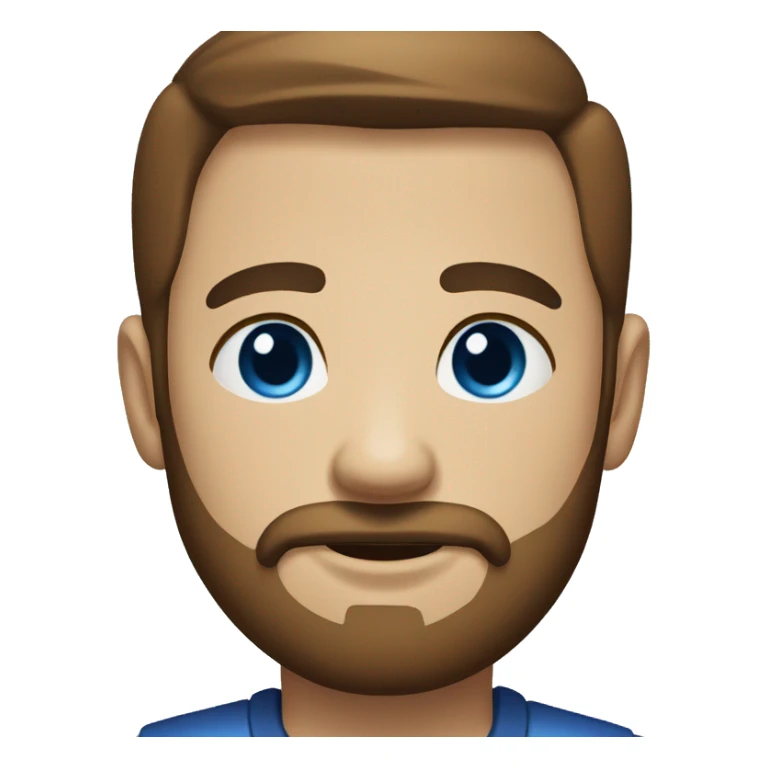 medium beard, blue eyes, close shaved hair, brown hair, round face sticker