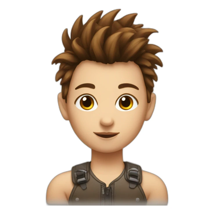 moni with brown hair from germany with a mohawk sticker