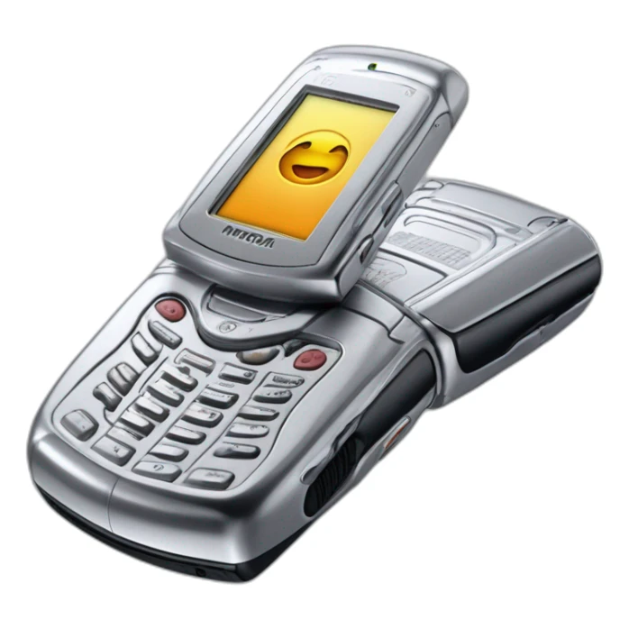 Y2k Silver Motorola Razr V3 mobile device with the iconic clamshell design no buttons visible sticker