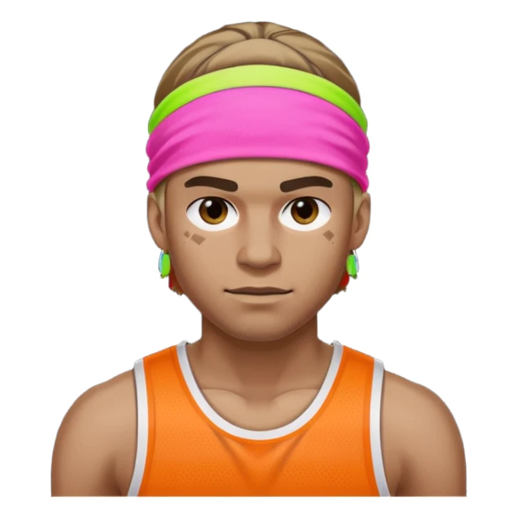 Basketball guy with neon headband sticker