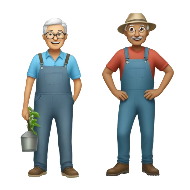 grandfather and grandmother gardener sticker