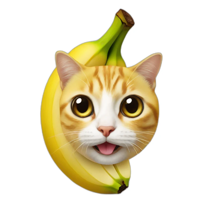 banana with a cat face at the end sticker
