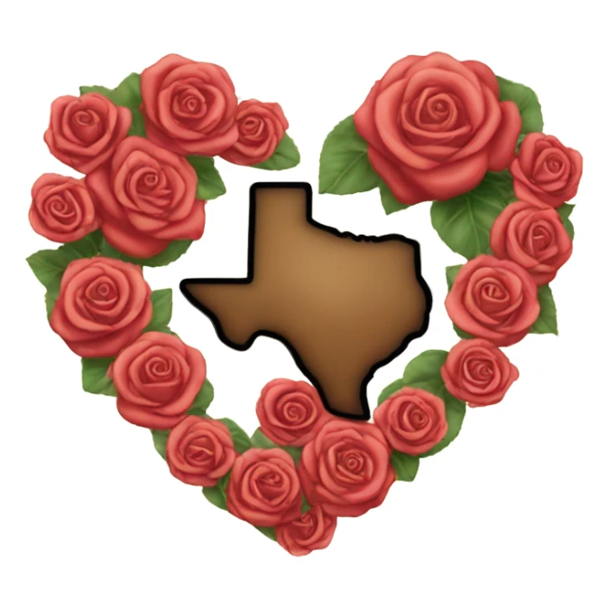 Heart with Texas. Nd roses sticker