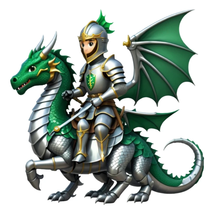 Dragon rider: a knight mounted on a dragon sticker