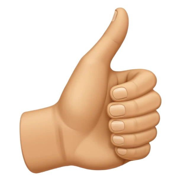 Create an emoji that shows a human hand giving a thumbs up gesture. sticker