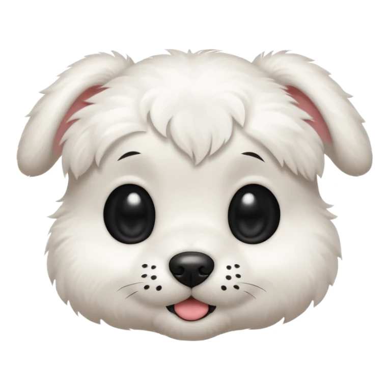 white puppy with a black dot in the eye sticker