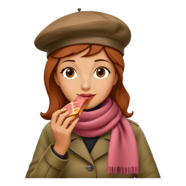  paris woman eating SPAM meat landscape  sticker