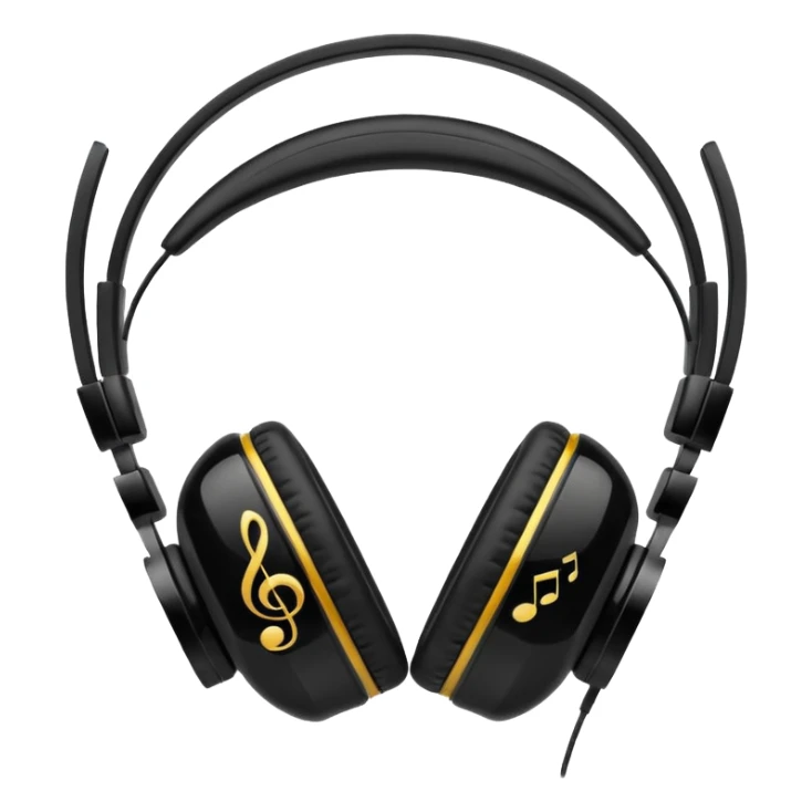 Headphones with music sticker